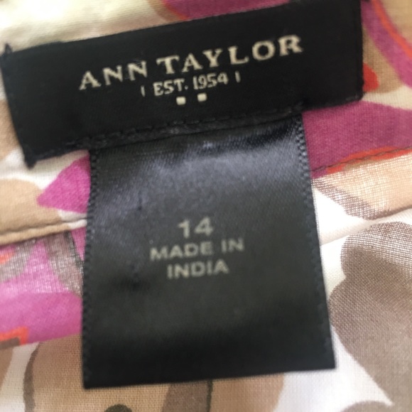 3/$20 Ann Taylor Woven Button Down Floral -14 - Picture 7 of 7